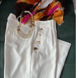 DKNY. Fully lined crop pants Cream